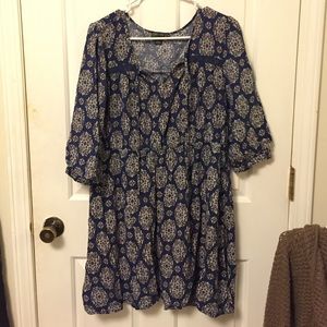 Forever 21 2X blue paisley patterned dress