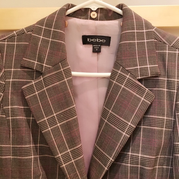 💜Bebe one button suit w/ A-line flair skirt combo - Picture 2 of 4