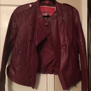 Oxblood Faux Leather Jacket. NBW.