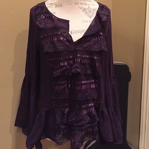 Chelsea & Violet Grape colored peasant top & tank