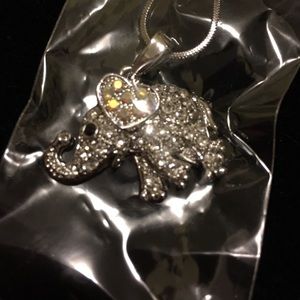 NEW elephant rhinestone necklace