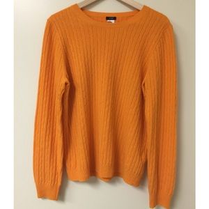 J. Crew Cable Knit Sweater in tangerine