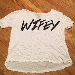 Forever 21 short sleeve White Wifey T-Shirt