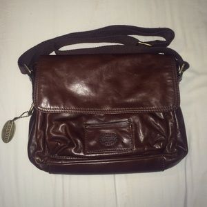 Fossil leather messenger bag