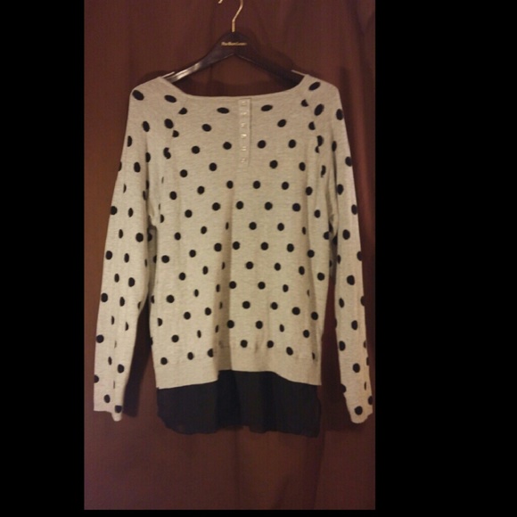 L Knit Polka Dot Long Shirt - Picture 4 of 4