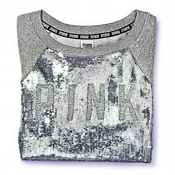 VS Pink crew neck ombre bling