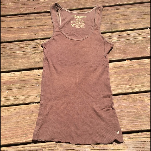 Brown American Eagle thin ribbed tank top sz small