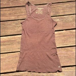 Brown American Eagle thin ribbed tank top sz small