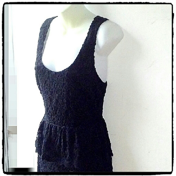 Pins and Needles Black Peplum Lace Dress - Picture 3 of 4