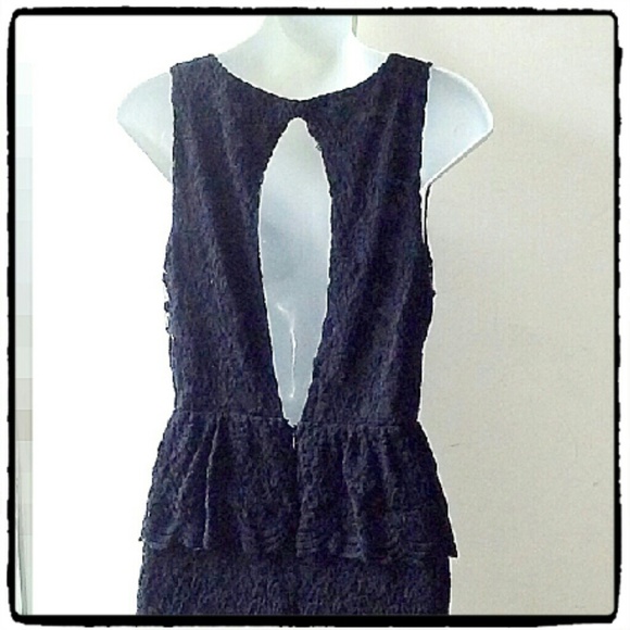 Pins and Needles Black Peplum Lace Dress - Picture 4 of 4