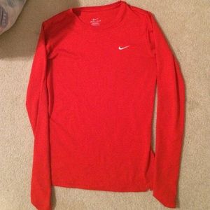 Dri fit red long sleeve Nike shirt