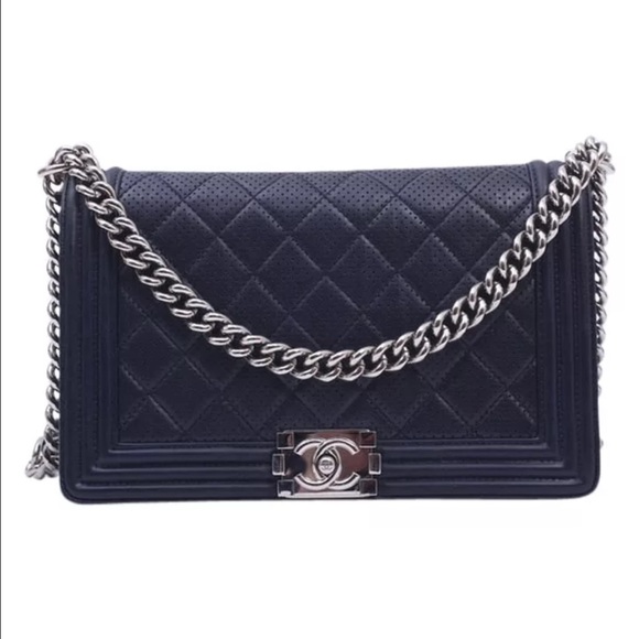 Chanel Le Boy Medium Perforated Leather Bag - Picture 1 of 3