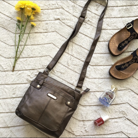 Metallic Brown Crossbody Bag