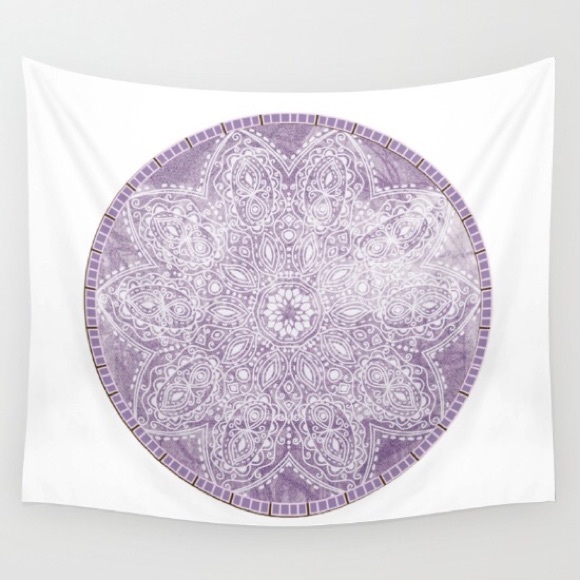 Purple grunge mandala tapestry