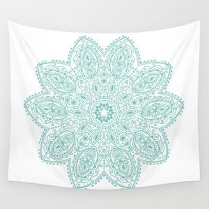 Teal mandala tapestry