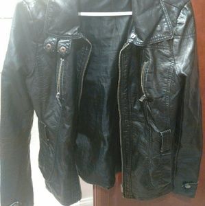 Black leather jacket