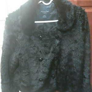 American Eagle black faux fur