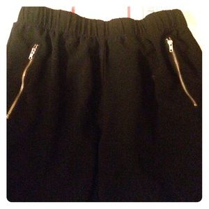 Black Zipper Joggers