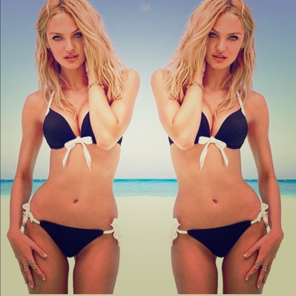 Victoria's Secret black and white bathing suit top
