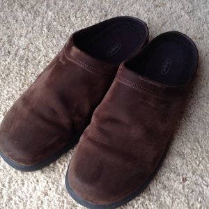 Brown Suede Clogs