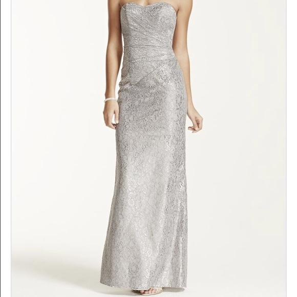 David's bridal silver ball gown/ bridesmaids dress