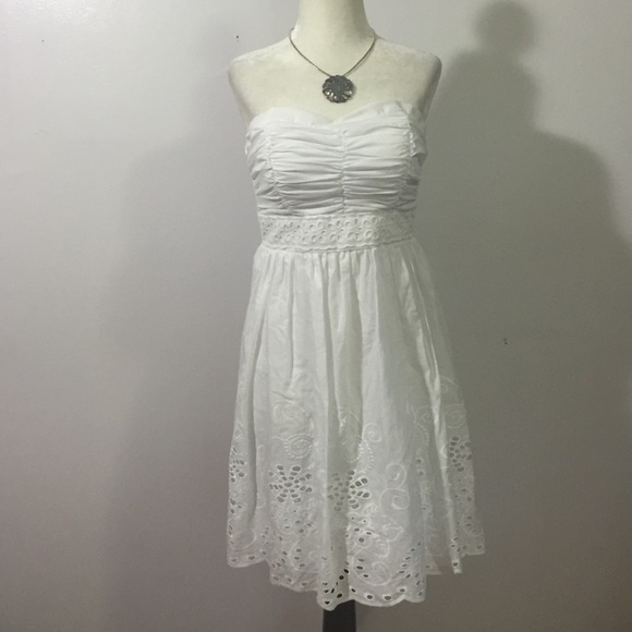 My Michelle Dresses & Skirts - My Michelle White Eyelet Strapless Dress- Sz 7