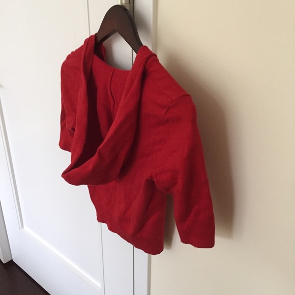 Cropped DKNY hooded cotton sweater, XS - Picture 3 of 4