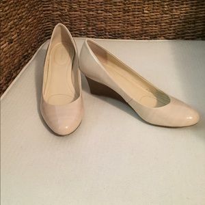 Calvin Klein Nude Patent Wedges