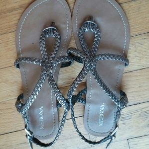 Merona. Sandles. Size 7. Silver straps.