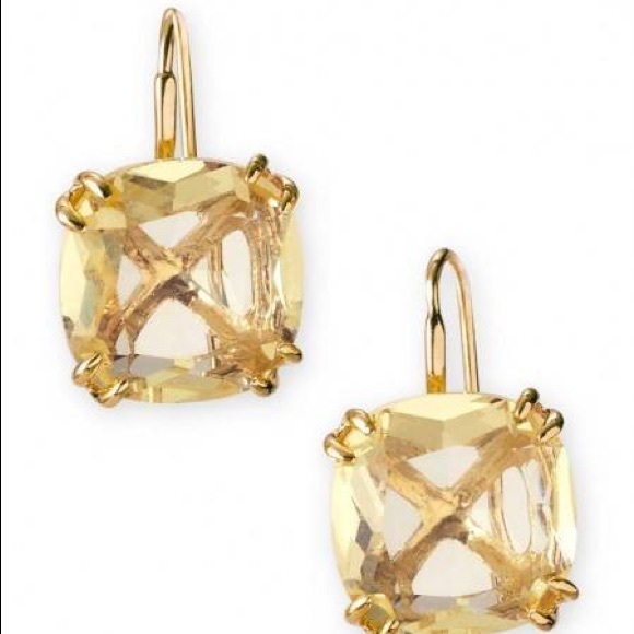 Citron cushion drop earrings