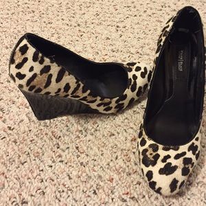 WHBM leopard wedge heels