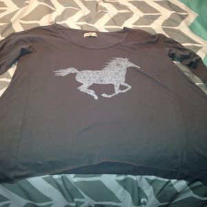 Lace horse hollister shirt.