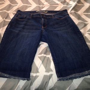 Long jean shorts.