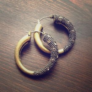 Rock & Republic Brass Hoop Earrings