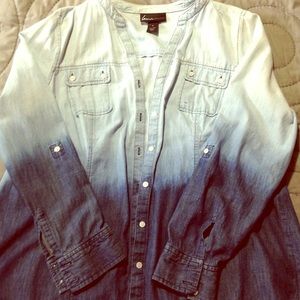 Lane Bryant Ombre Denim Shirt