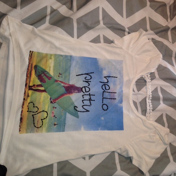 White shirt with back cut out.