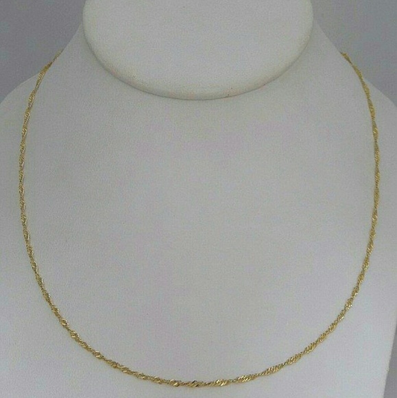 14k Yellow Gold Sparkle Necklace 18"