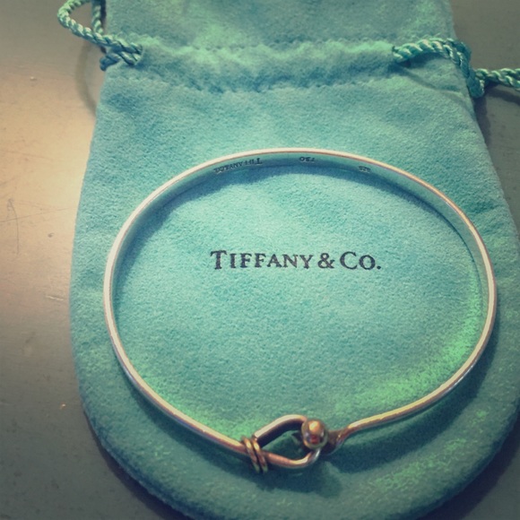 Tiffany hook and eye bracelet with dust bag