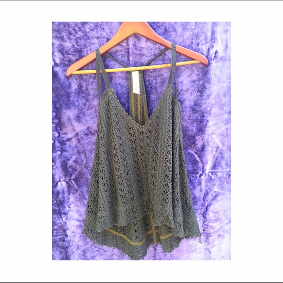 Free People knitted crochet blouse boho hippie