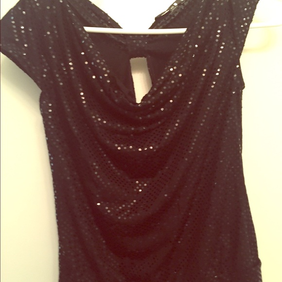 Sequin Top with open back slit express