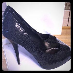 Steve Madden sequin black heels