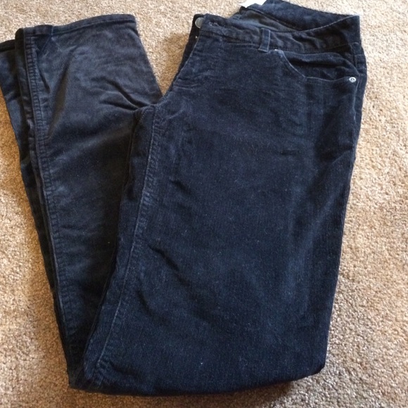J Jill Slim Leg Stretch Black Corduroy Pants