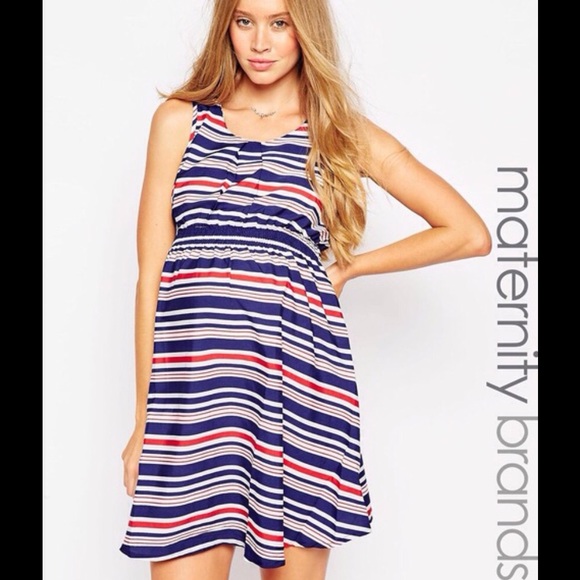 NEW ASOS Maternity Striped Skater Dress 6 - Picture 2 of 4