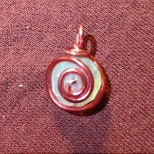 Small Wire Wrapped Pendant With Chain Handcrafted