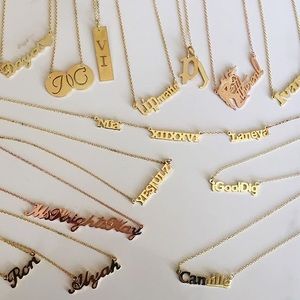 Personal nameplates 18k gold plated filled gold