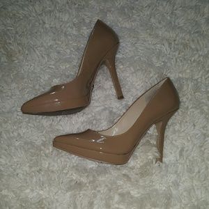 Nine west nude patent pumps