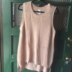 Sleeveless blush knit top