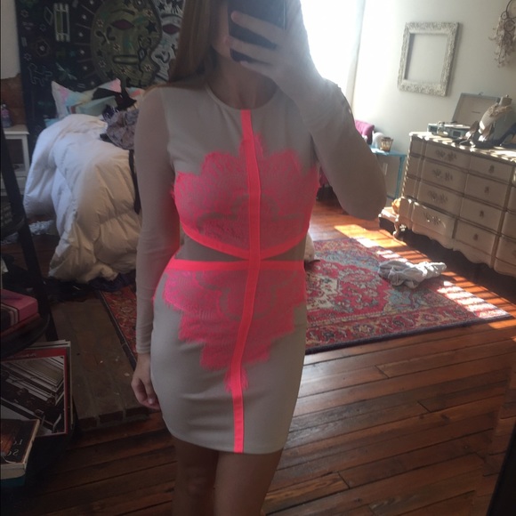 Cream and pink dress