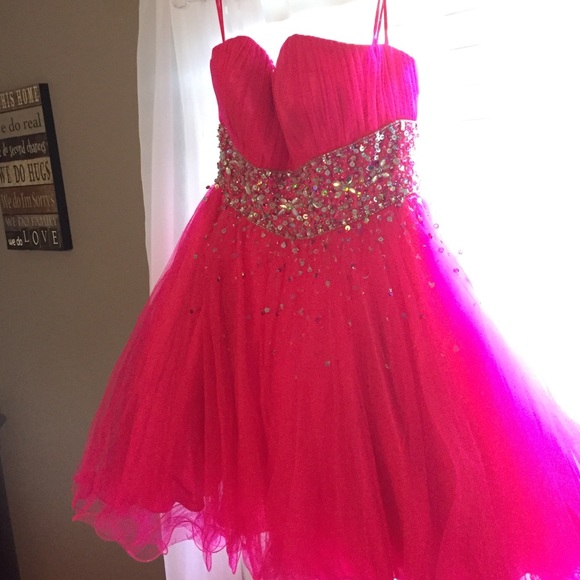 Cute neon pink shirt dress