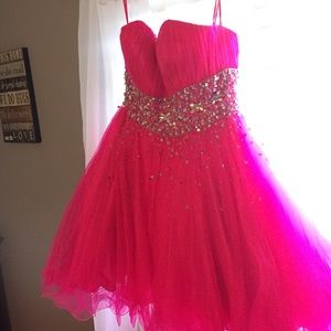 Cute neon pink shirt dress